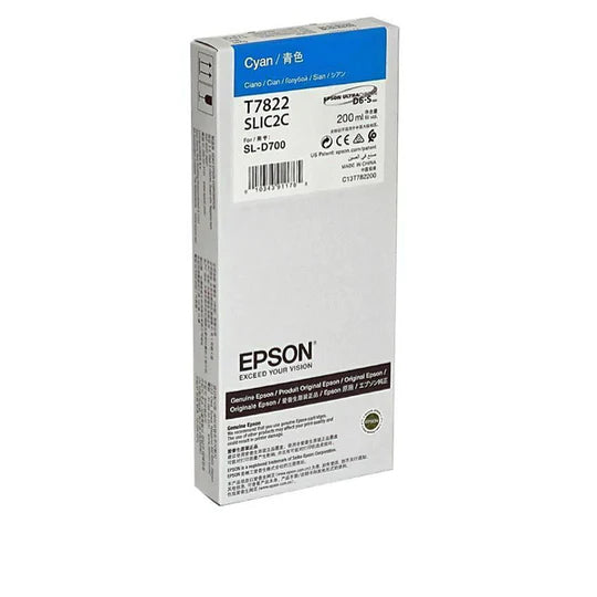 Epson T7822 Ink Ciano per SL-D700 C13T782200 Epson T7822 Ink Ciano per SL-D700 C13T782200